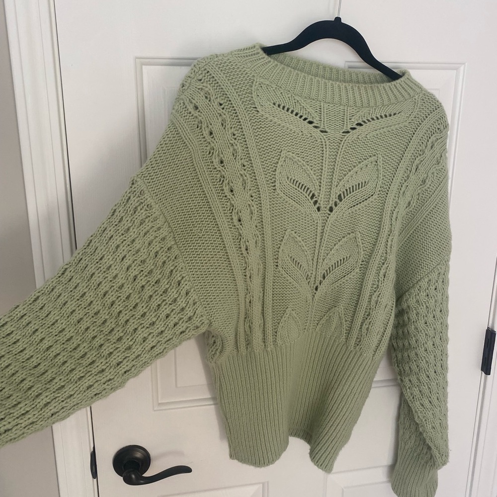 Green knit sweater